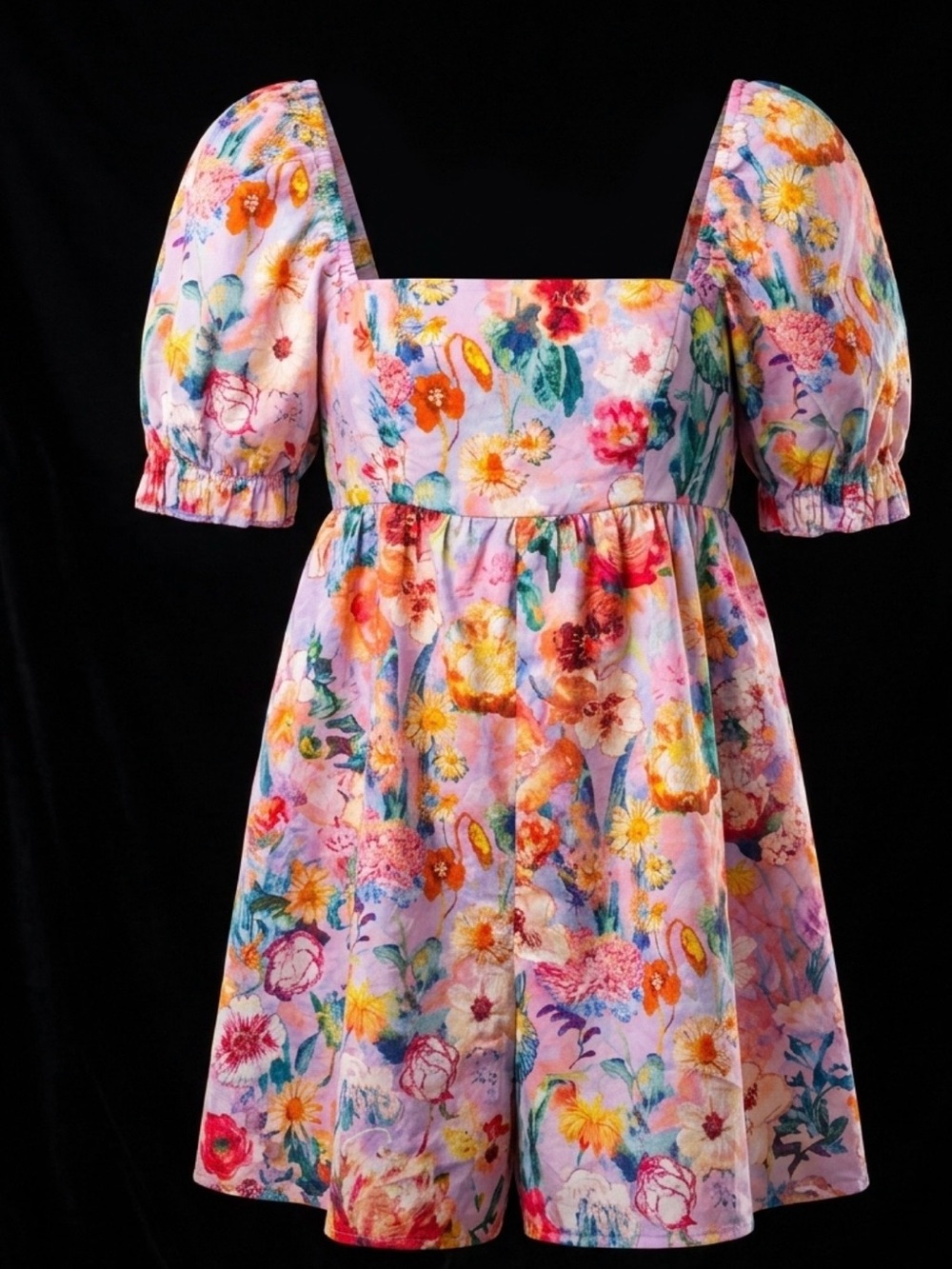 Floral Puff-Sleeve romper